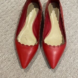 Coach flats red leather 7.5